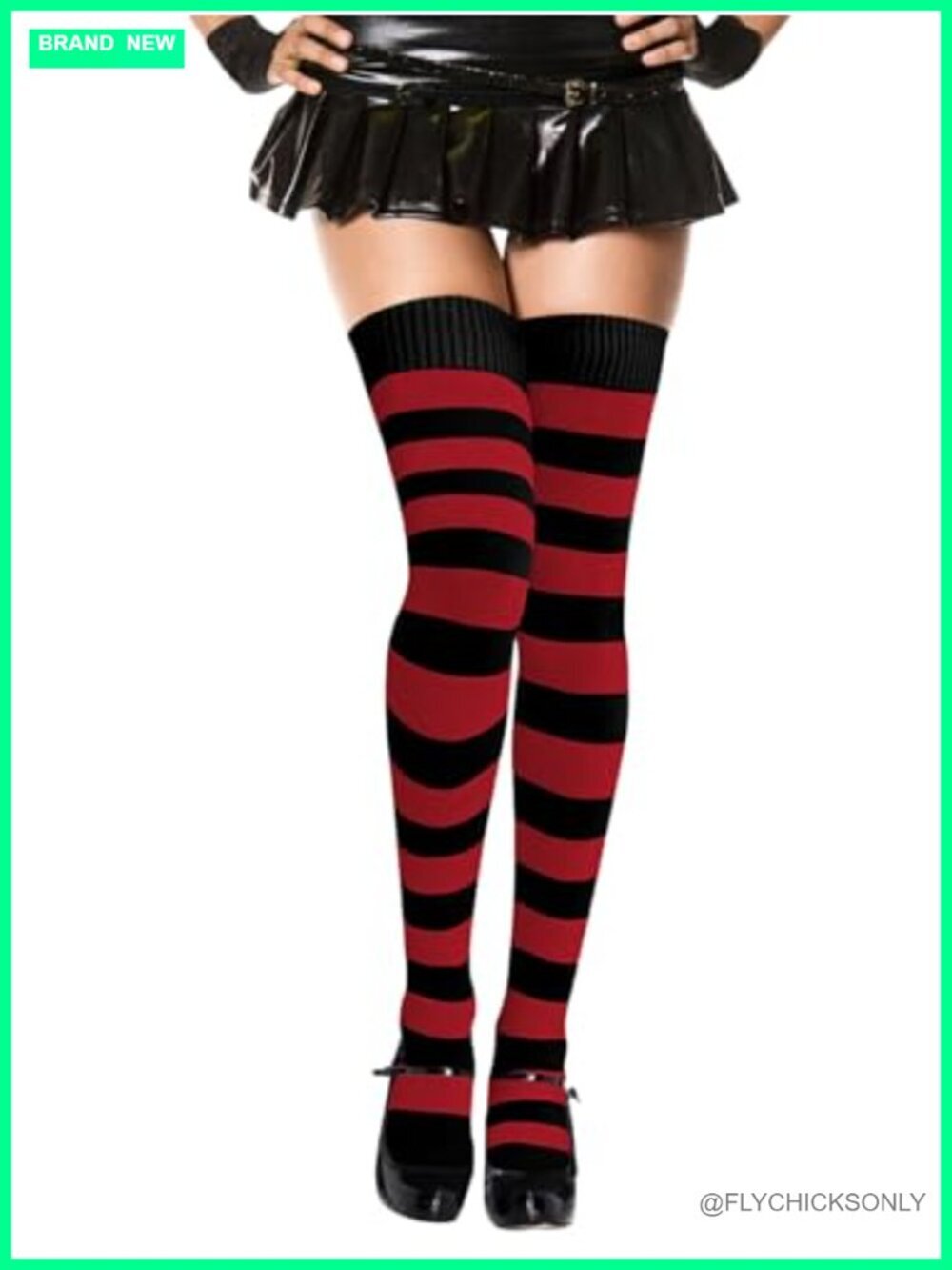 Thigh High Striped Socks Cotton Blend Leg Warmers Cosplay Daily Wear